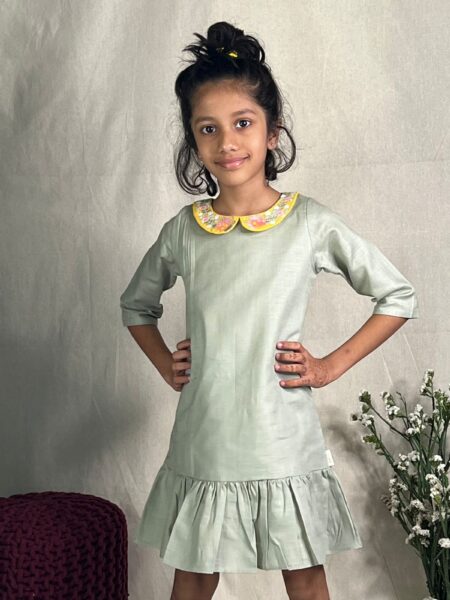 Green & Yellow Pepa Collared Dress