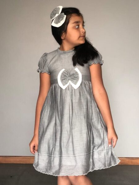 Grey Bow Dress