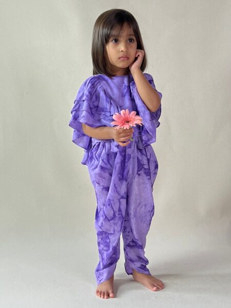 Purple Dhoti Set