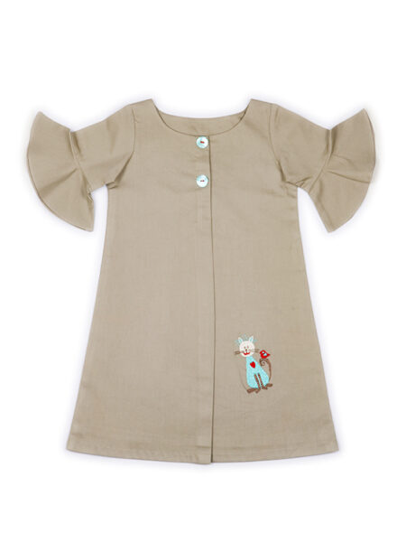 Grayish Brown Cotton Dress