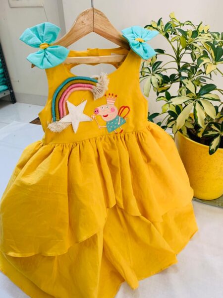 Yellow Pepa Rainbow Partywear Dress