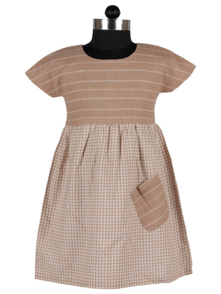 Light Brown Checkered Dress