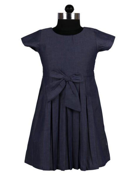 Denim Blue Pleated Dress