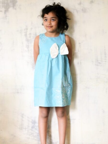 Sky Blue Dress With Bow