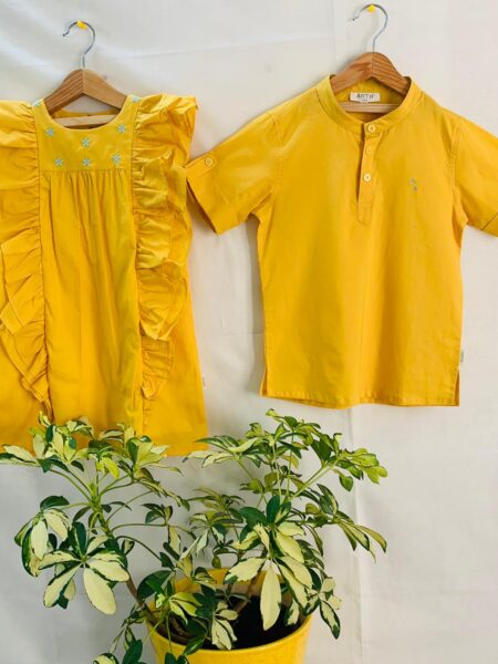 Yellow Brother Sister Twinning Set